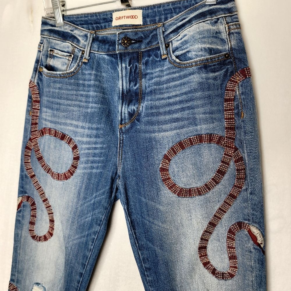 DRIFTWOOD Snake Embroidery Joyce Jeans‎ Size 25 - Picture 4 of 10